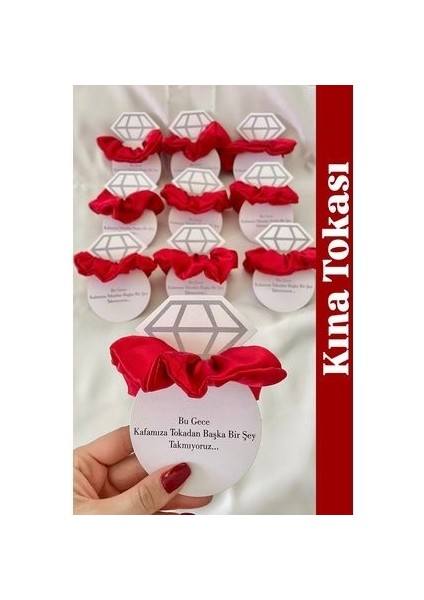 10 Adet Kına Gecesi Nedime Tokası Bride Parti Bekarlığa Veda Parti Dağıtılacak Kırmızı Hediyelik