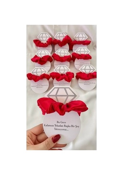 10 Adet Kına Gecesi Nedime Tokası Bride Parti Bekarlığa Veda Parti Dağıtılacak Kırmızı Hediyelik