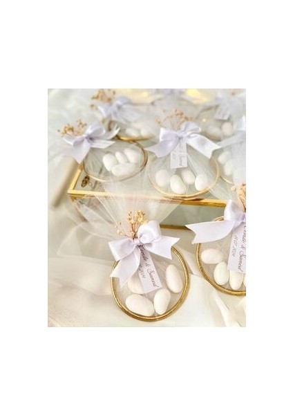 Halka Nikah Şekeri Badem Şekerli Söz Nişan Hediyeliği (25 Adet)