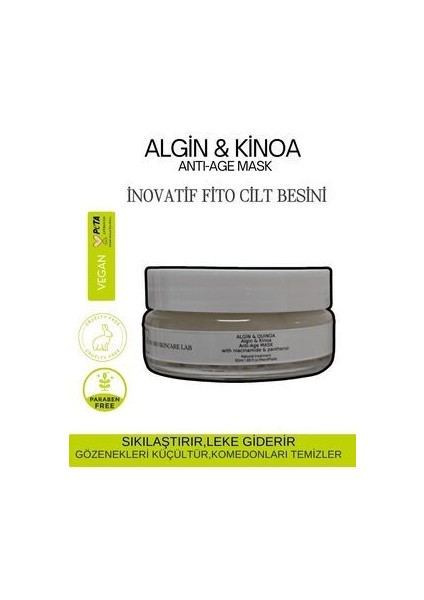 Algin & Kinoa Cilt Maske Antı-Age Bitkisel Deniz Kolajeni ve Kinoa Özü Peptitleri