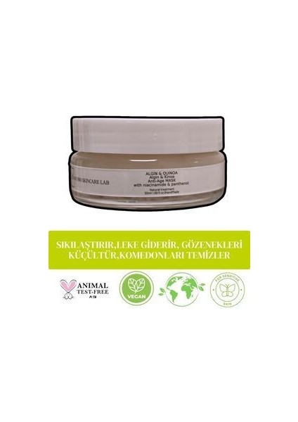 Algin & Kinoa Cilt Maske Antı-Age Bitkisel Deniz Kolajeni ve Kinoa Özü Peptitleri
