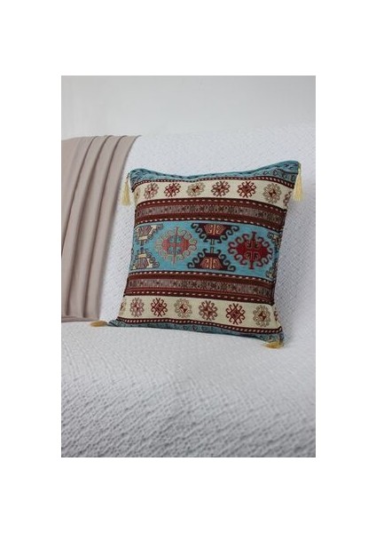 Kırlent Arva Pillows Geleneksel Osmanlı Otantik Motifli Püsküllü Yastık Kılıfı 43CM*43CM