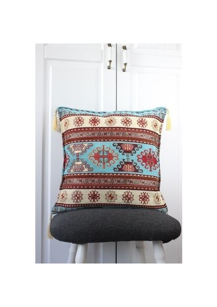 Kırlent Arva Pillows Geleneksel Osmanlı Otantik Motifli Püsküllü Yastık Kılıfı 43CM*43CM fiyatları
