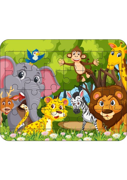 24 Parça Ahşap Eğitici Yapboz Puzzle Seti (Set 6)