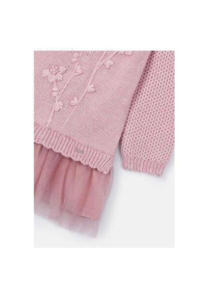Kız Çocuk Örme Elbise Pembe 4918 modelleri