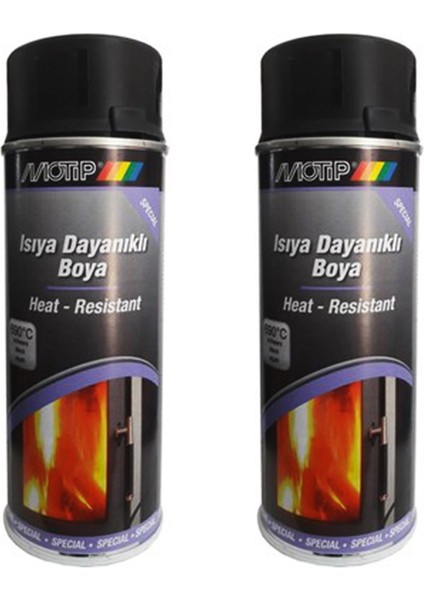 2 adet Motip 690°C Isıya Dayanıklı Siyah Boya 400 Ml. Made in Germany