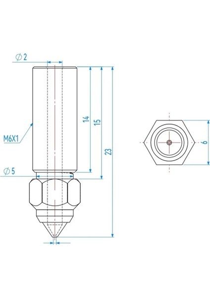 Creality K1-K1 Max-Cr M4 Uyumlu Bi Metal Paslanmaz Çelik Uçlu Nozzle-Eski Versiyon(0.4mm)