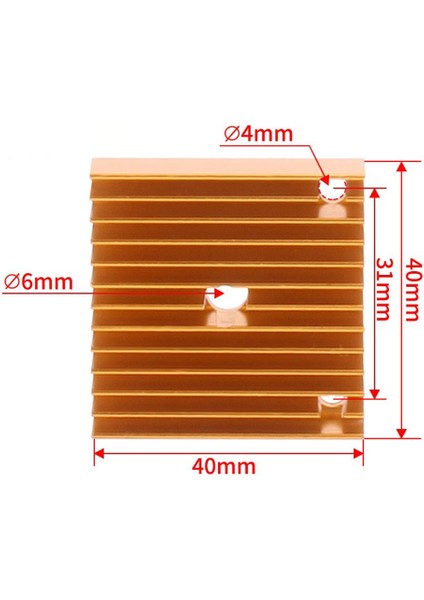 Mk7-Mk8 Pasif Soğutucu Blok Altın-Type B(40X40X11MM)