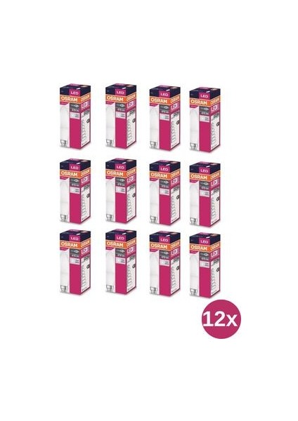 LED Value Classic B40 4.9W E14 Duy 6500K Beyaz Işık 12'li Eko Paket