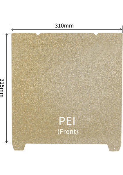 Creality Cr-10 Smart Pro Ender3 S1 Plus Çift Taraflı Pütürlü Pei Kaplı Yay Çeliği TABLA-310X315MM