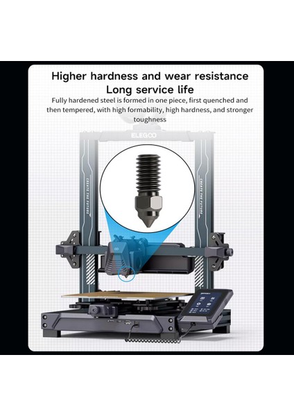 Elegoo Neptune 4-4 Pro Sertleştirilmiş Cht Çelik Nozzle 500°C(0.8MM)