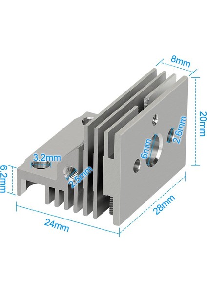 Creality K1-K1 Max Extruder Alüminyum Soğutucu Blok Heatsink(Eski Nozzle Uyumlu) modelleri