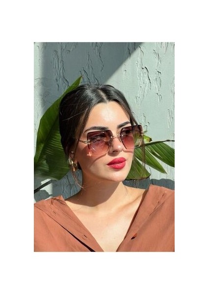 UV400 Korumalı Kare Kristal Kesim Kadın Güneş Gözlüğü