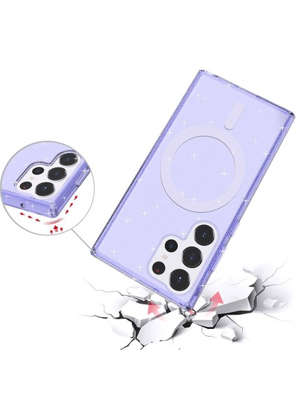 Samsung Galaxy S23 Ultra Uyumlu Kılıf Şık ve Işıltılı Magsafe Şarj Destekli Şeffaf ve Mat Kapak modelleri