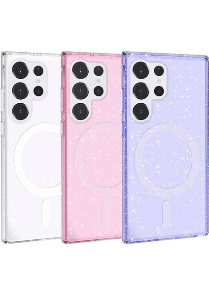 Samsung Galaxy S23 Ultra Uyumlu Kılıf Şık ve Işıltılı Magsafe Şarj Destekli Şeffaf ve Mat Kapak fırsatları