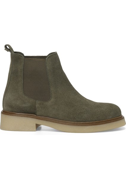 101923790 Mery Haki Nubuk Kadın Hakiki Deri Bot