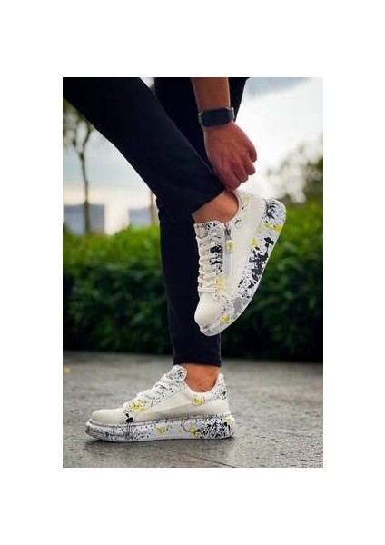 Kb-02 Kuback Bağcıklı Crocodile Beyaz Sarı Günlük Erkek Ayakkabı fiyatları