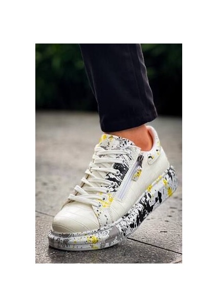 Kb-02 Kuback Bağcıklı Crocodile Beyaz Sarı Günlük Erkek Ayakkabı indirimleri