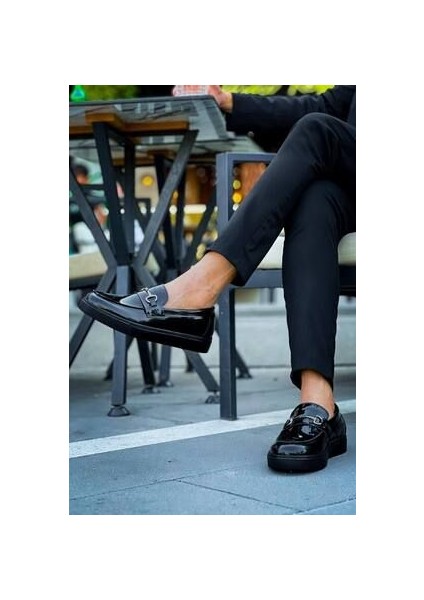 KB-027 Kuback Bağcıksız Kömür Rugan G Günlük Erkek Ayakkabı indirimleri