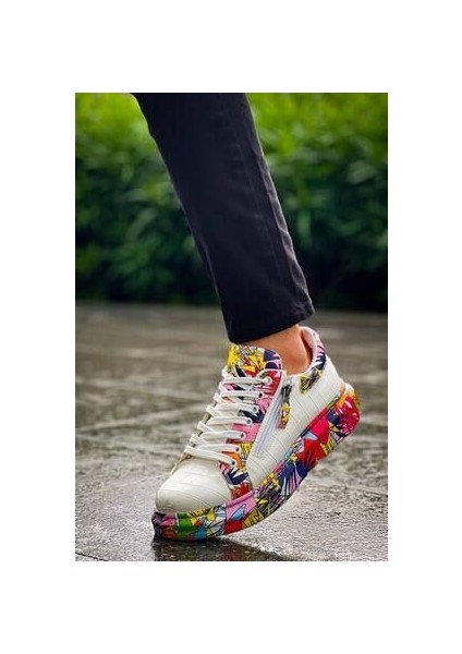 Kb-02 Kuback Bağcıklı Crocodile Beyaz Kırmızı Günlük Erkek Ayakkabı indirimleri