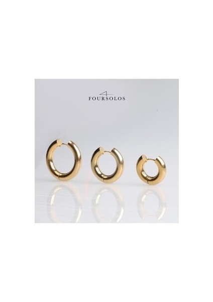 Çelik Kadın Küpe, 3'lü 3 Boy Halka, Gold Renk, No:3 fiyatları