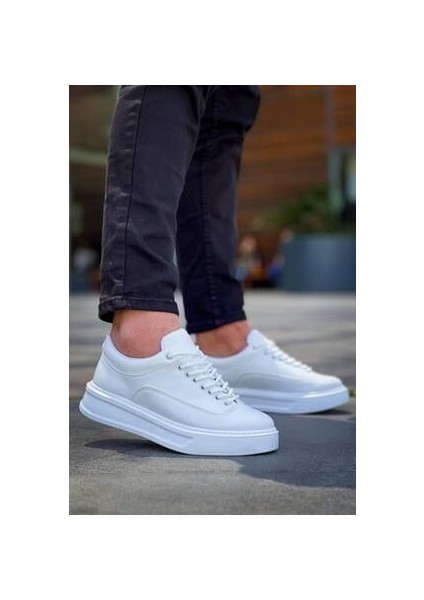 KB-005 Kuback Beyaz Cilt Bağcıklı Günlük Erkek Ayakkabı