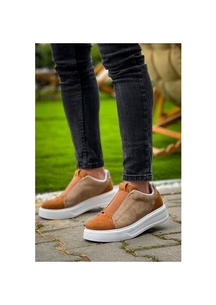 KB-007 Kuback Vizon Taba Yüksek Taban Tek Bant Bağcıksız Günlük Erkek Ayakkabı fiyatları