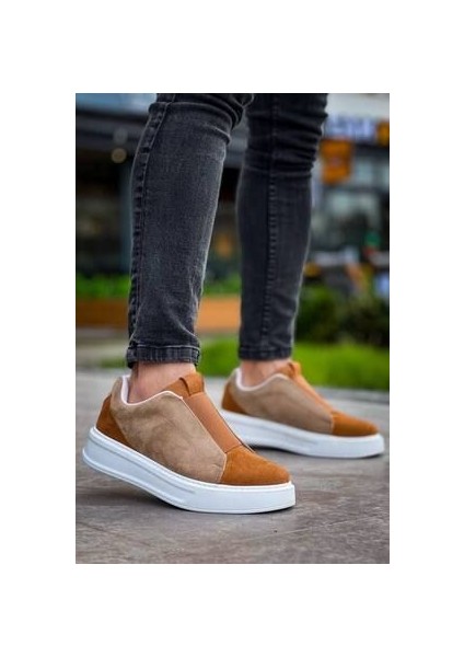 KB-007 Kuback Vizon Taba Yüksek Taban Tek Bant Bağcıksız Günlük Erkek Ayakkabı fırsatları