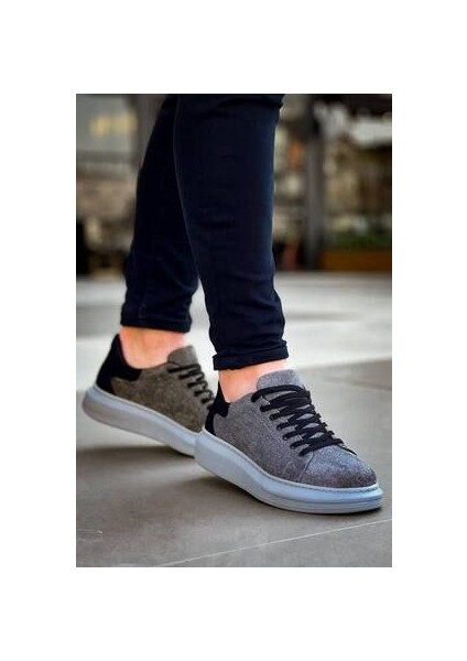 KB-X500 Kuback Gri Siyah Süet Yüksek Taban Bağcıklı Günlük Erkek Ayakkabı fiyatları