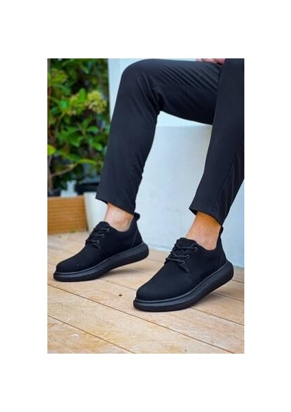 KB-003 Kuback Siyah Süet Siyah Taban Bağcıklı Günlük Erkek Ayakkabı fırsatları