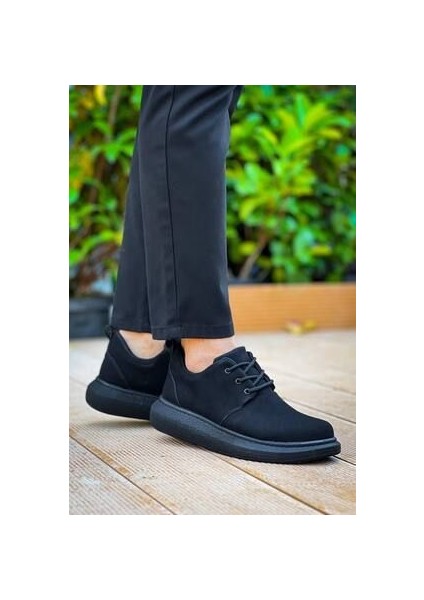 KB-003 Kuback Siyah Süet Siyah Taban Bağcıklı Günlük Erkek Ayakkabı indirimleri