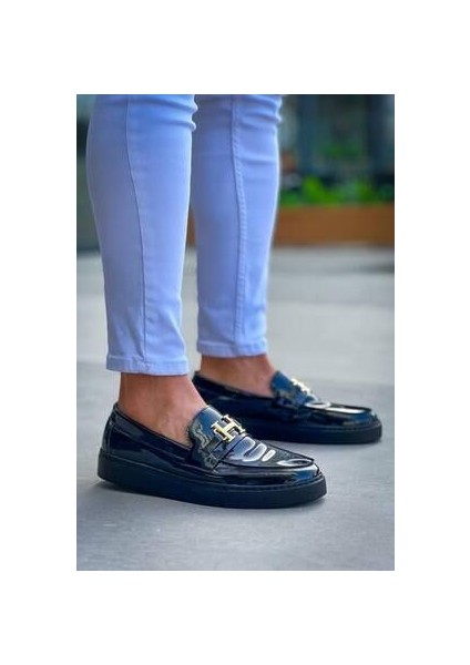 KB-027 Kuback Bağcıksız Kömür Rugan H Günlük Erkek Ayakkabı fiyatları