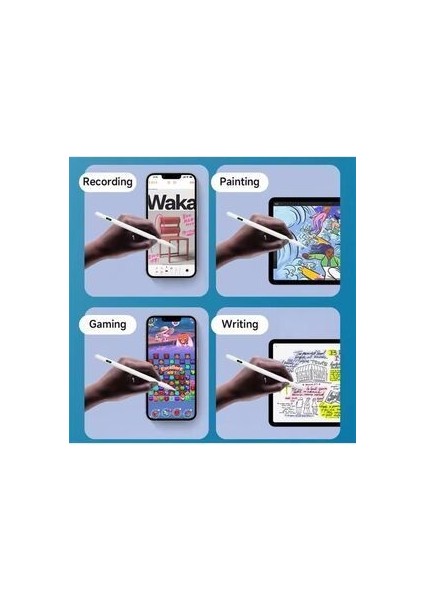 Apple Ipad Uyumlu LED Sarj Göstergeli Avuç Içi Red Özellikli Dokunmatik Tablet Kalem