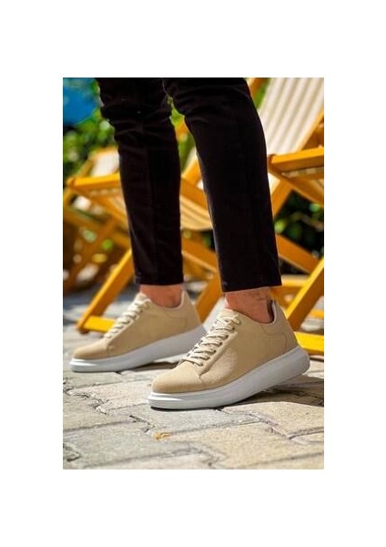 KB-X500 Kuback Bej Süet Yüksek Taban Bağcıklı Günlük Erkek Ayakkabı fiyatları