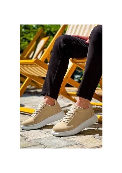 KB-X500 Kuback Bej Süet Yüksek Taban Bağcıklı Günlük Erkek Ayakkabı modelleri
