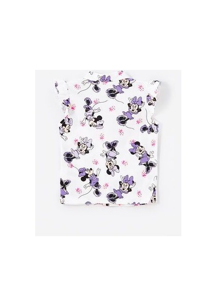 Polo Yaka Minnie Mouse Baskılı Kız Bebek Şortlu Pijama Takımı modelleri