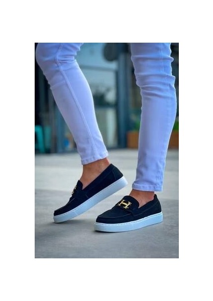 KB-027 Kuback Bağcıksız Siyah Süet H Günlük Erkek Ayakkabı modelleri