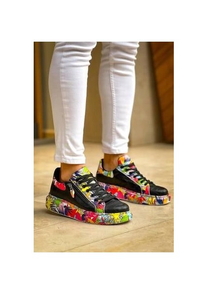 Kb-02 Kuback Bağcıklı Crocodile Siyah Kırmızı Günlük Erkek Ayakkabı