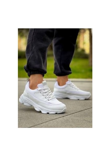 KB-707 Kuback Beyaz Cilt Yüksek Taban Bağcıklı Günlük Erkek Ayakkabı modelleri