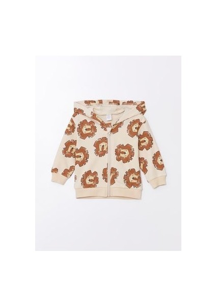 Kapüşonlu Uzun Kollu Baskılı Erkek Bebek Hırka ve Pantolon 2'li Takım fiyatları