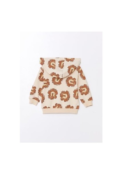 Kapüşonlu Uzun Kollu Baskılı Erkek Bebek Hırka ve Pantolon 2'li Takım fırsatları