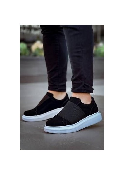 KB-040 Kuback Siyah Süet Lastikli Günlük Erkek Ayakkabı