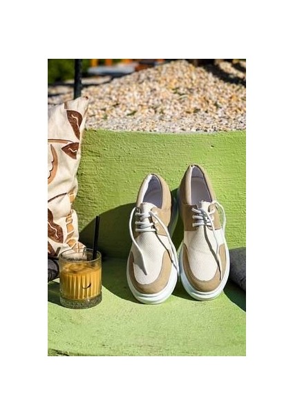 KB-042 Kuback Bağcıklı Bej Günlük Erkek Ayakkabı modelleri