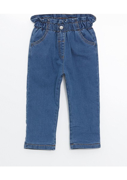 Lcw Kids Beli Lastikli Basic Kız Bebek Jean Pantolon