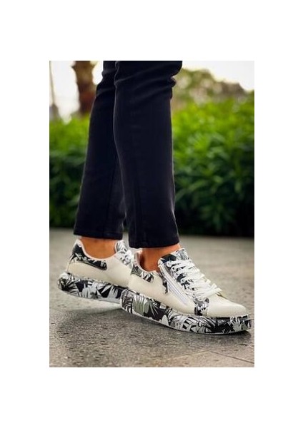 Kb-02 Kuback Bağcıklı Crocodile Beyaz Siyah Günlük Erkek Ayakkabı modelleri