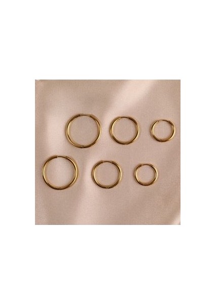 Çelik Kadın Küpe, 6'lı Halka, Gold Renk, No:59 fiyatları