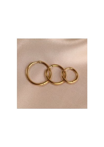 Çelik Kadın Küpe, 6'lı Halka, Gold Renk, No:59 fırsatları