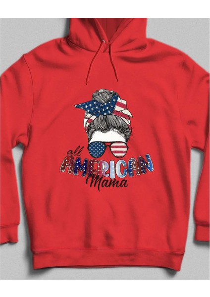 American Mama Sweatshirt Kırmızı