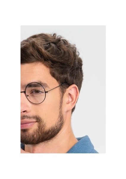 Unisex Siyah Çerçeveli Mavi Işık Korumalı Metal Çerçeve Şeffaf Gözlük