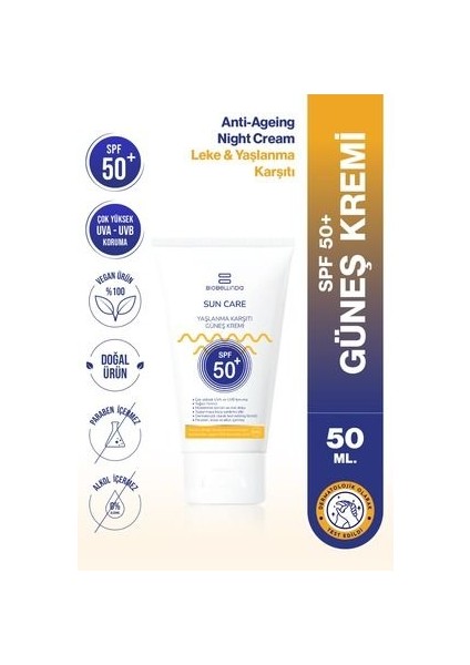 Biobellinda Güneş Kremi Yaşlanma Karşıtı 50 Spf